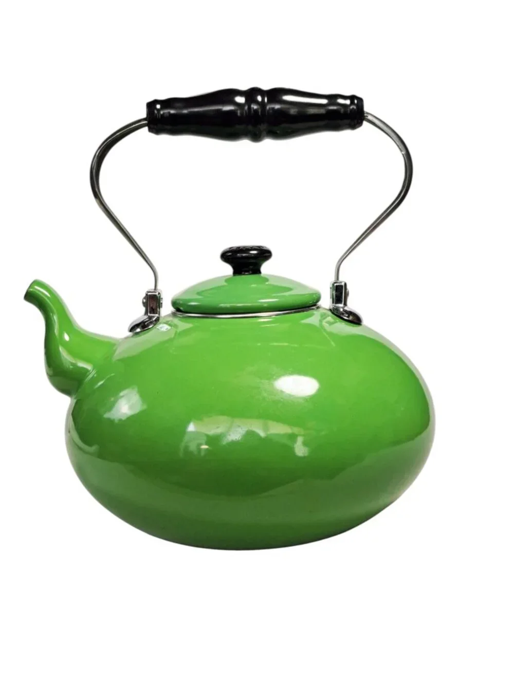 Martha Stewart Collection Green Enamel Tea Kettle Stovetop Teapot 2.5 quart